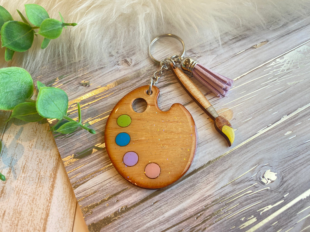 Paint palette keychain