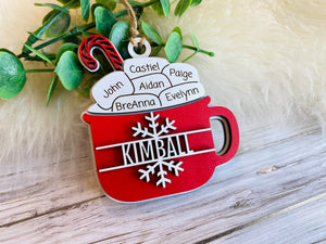 Hot Cocoa family ornament