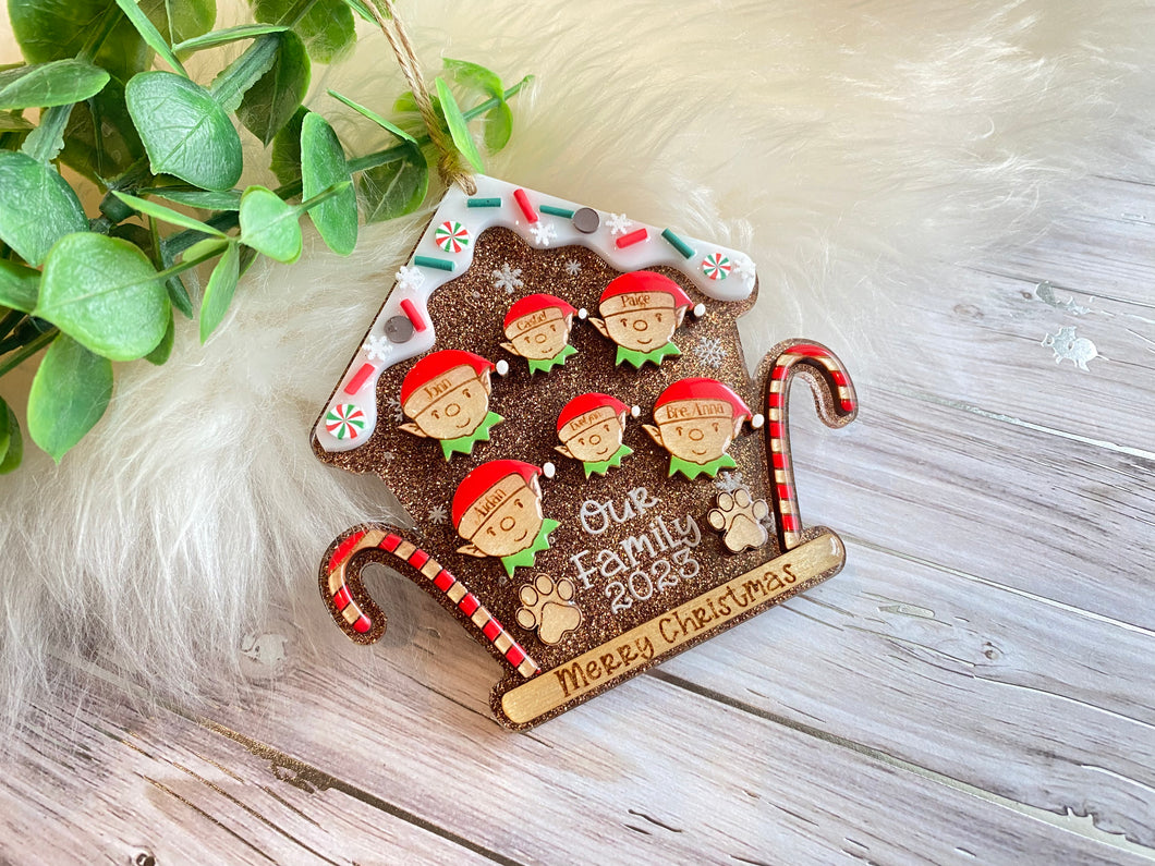 Gingerbread Elf Family Ornament