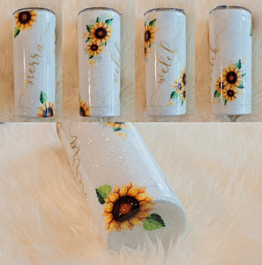 20oz skinny tumbler (one color glitter)