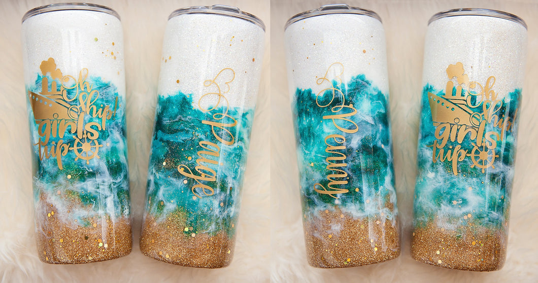 20oz skinny beach tumbler