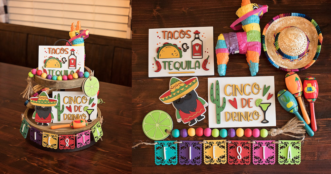 Cinco de Mayo tiered tray set