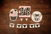 Load image into Gallery viewer, Cow Birthday Tiered Tray Set
