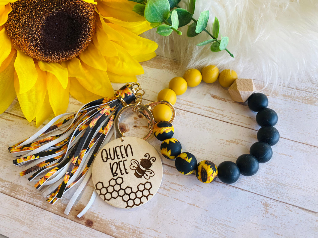 Queen Bee Sunflower Wristlet