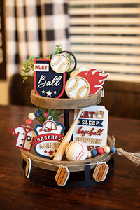 Baseball Tiered Tray set