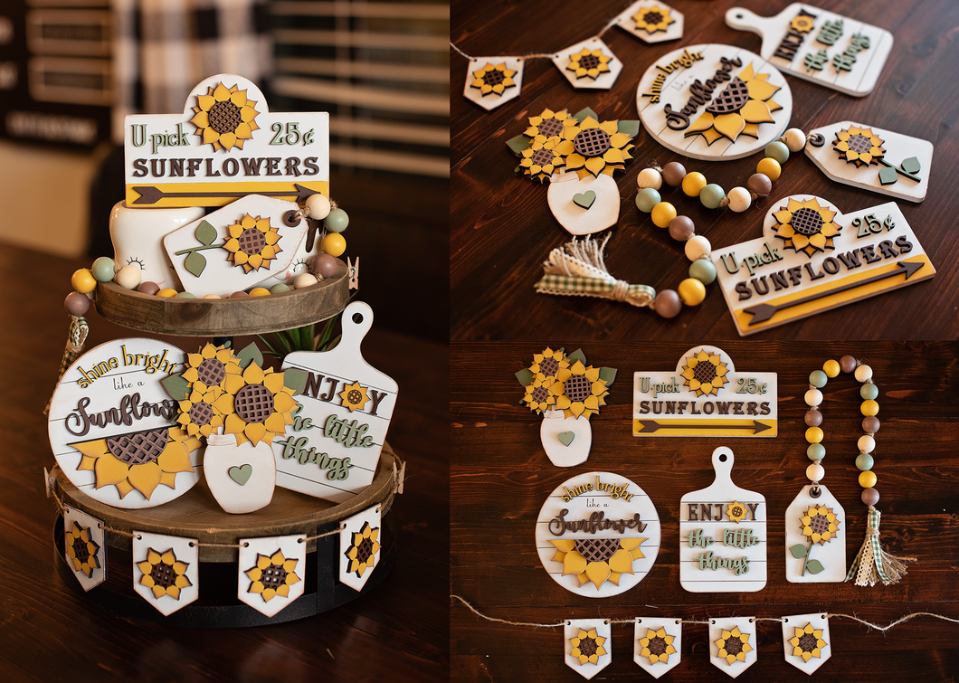 Sunflower Tiered Tray Set