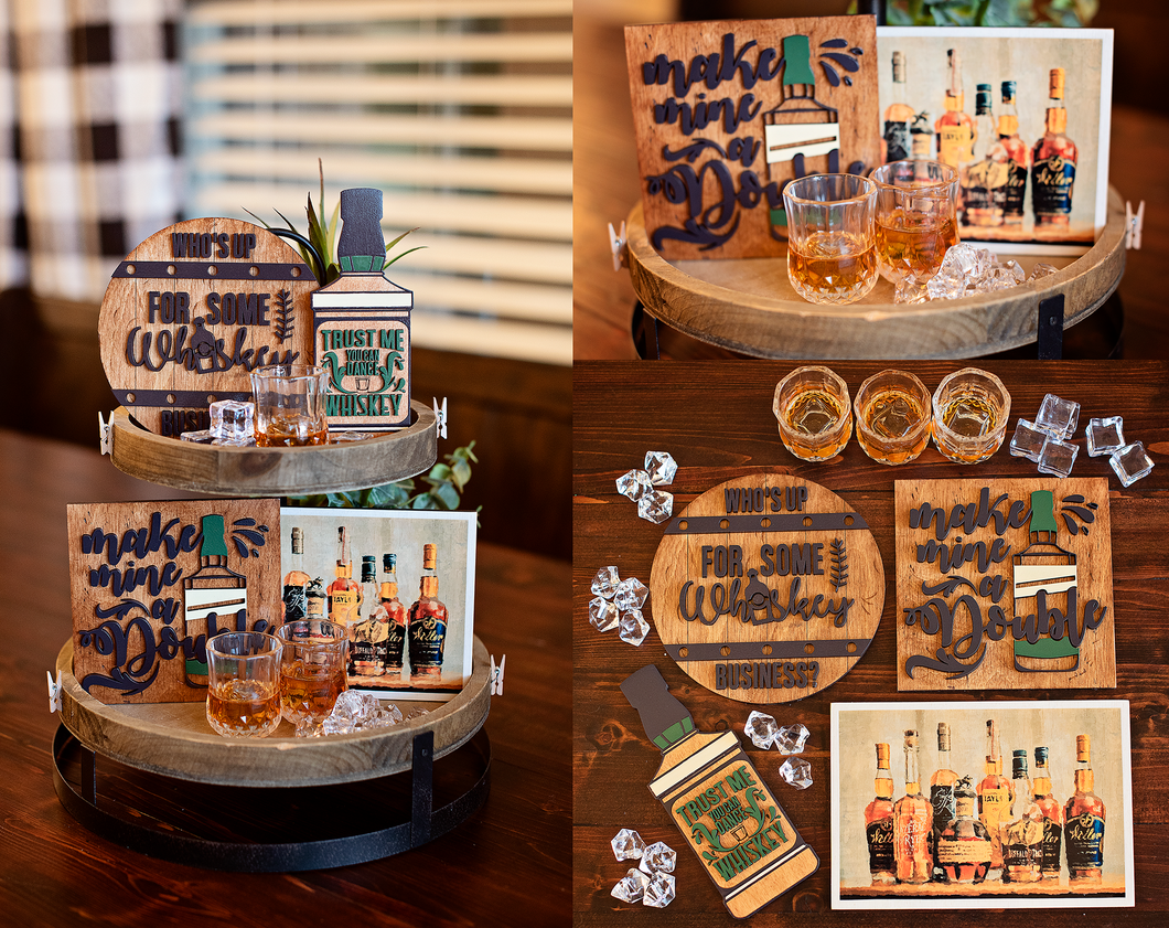 Whiskey Tiered Tray set